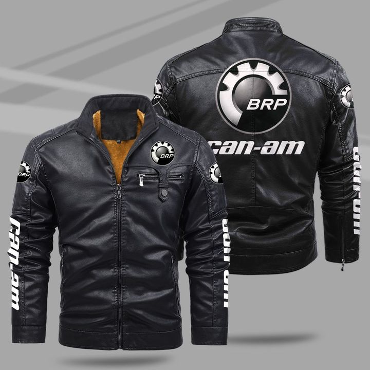 12-Can-am Motorcycles fleece leather jacket (1)