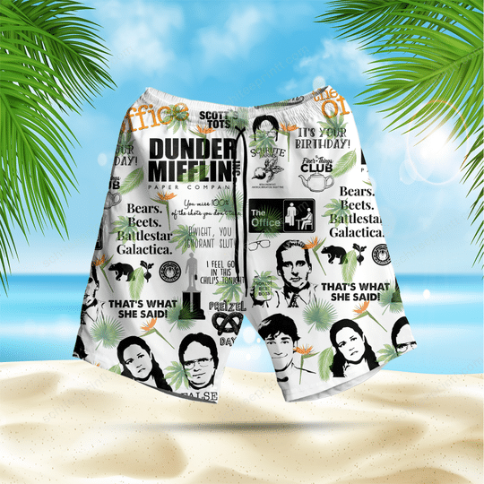 14-Dunder Mifflin Hawaiian Shirt And Short (2)