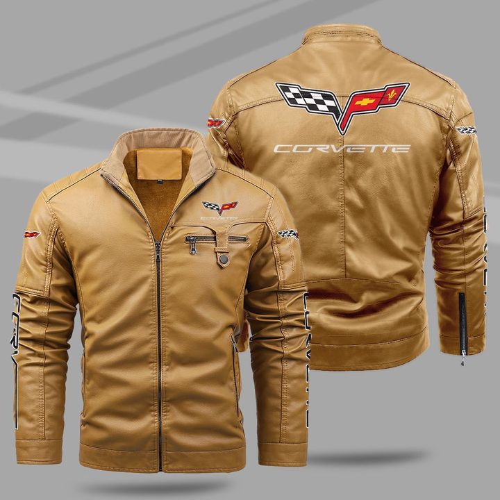 15-Chevrolet Corvette fleece leather jacket (2)