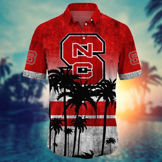 2-NC State Wolfpack NCAA hawaiian shirt and short (2)