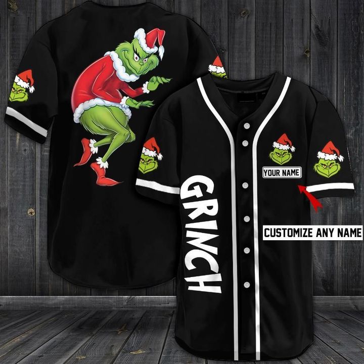 Grinch Custom Name Baseball Jersey shirt – BBS