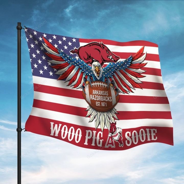 Arkansas Razorbacks Wooo Pig A Sooie Flag – BBS