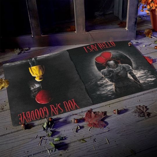 7-You Say Goodbye I Say Hello IT Pennywise In And Out Doormat (2)