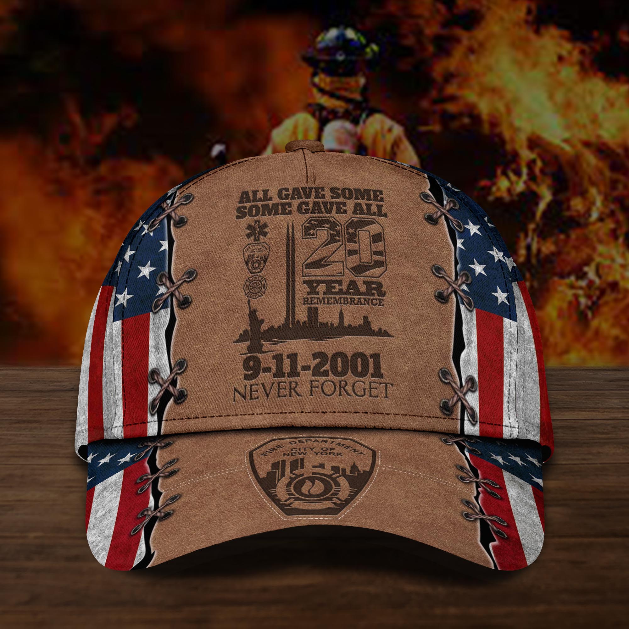 9-11-2001 All Gave Some Some Gave All Custom Name Cap - Picture 2