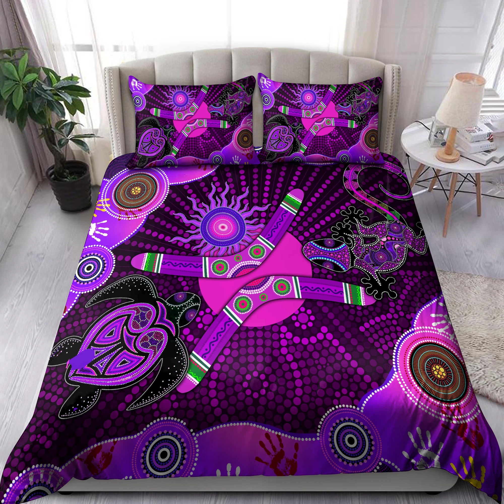 Aboriginal Naidoc Week 2021 Best Purple Turtle Lizard Bedding set – Hothot 130821
