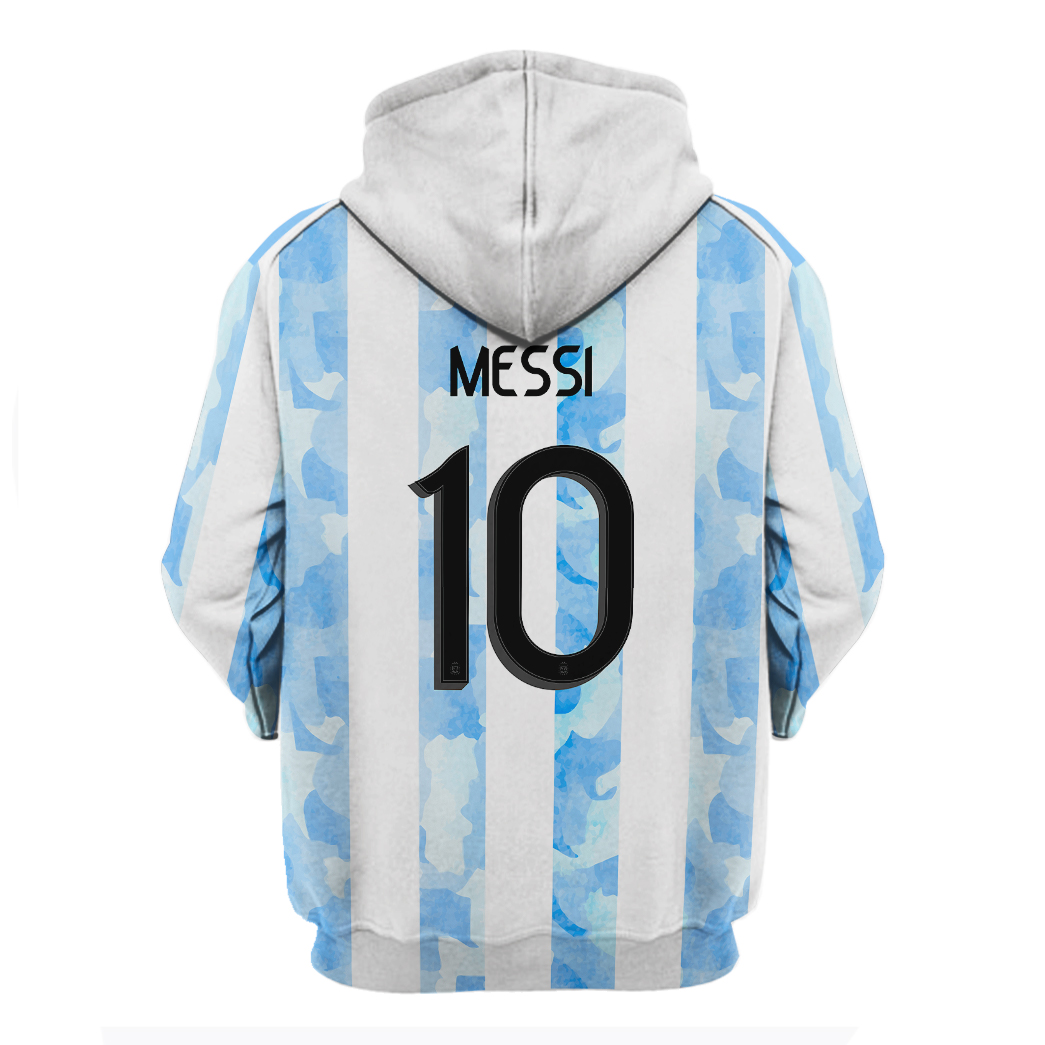 Adidas Argentina Leo Messi 10 3d hoodie and shirt 1