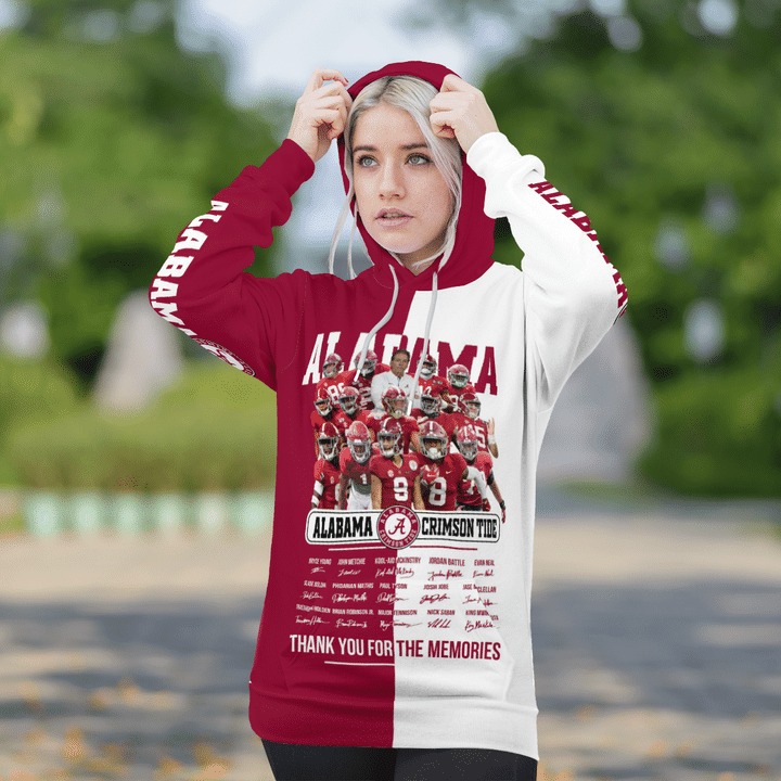 Alabama crimson tide thank for the memories 3d hoodie 3
