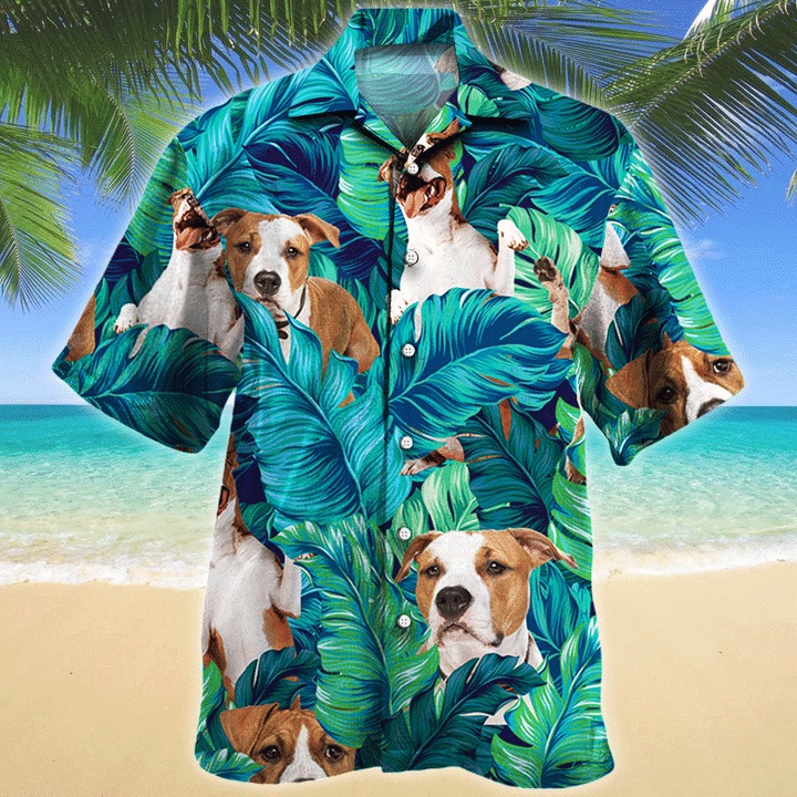 American staffordshire terrier dog hawaiian shirt 1