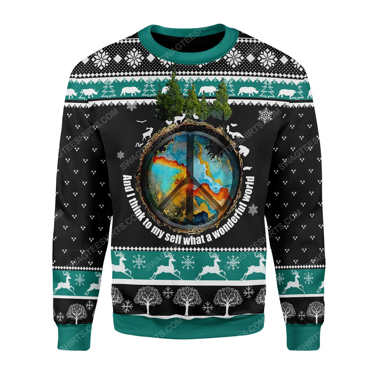 [special edition] And i think to myself what a wonderful world ugly christmas sweater – maria