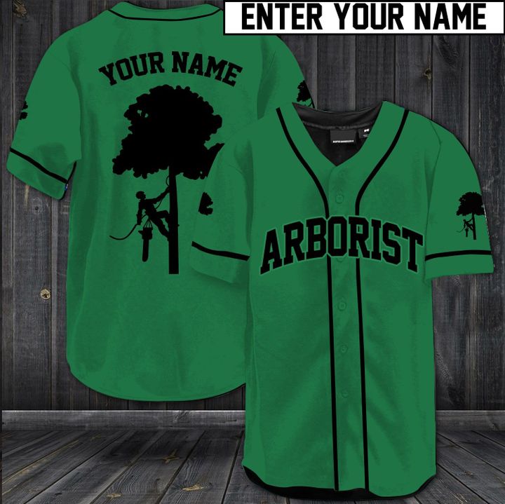 Arborist custom name baseball jersey