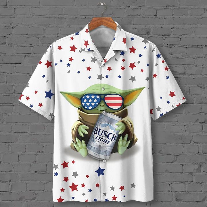 3D Baby Yoda Hugs Busch Light Beer Hawaiian Shirt – Hothot 050821