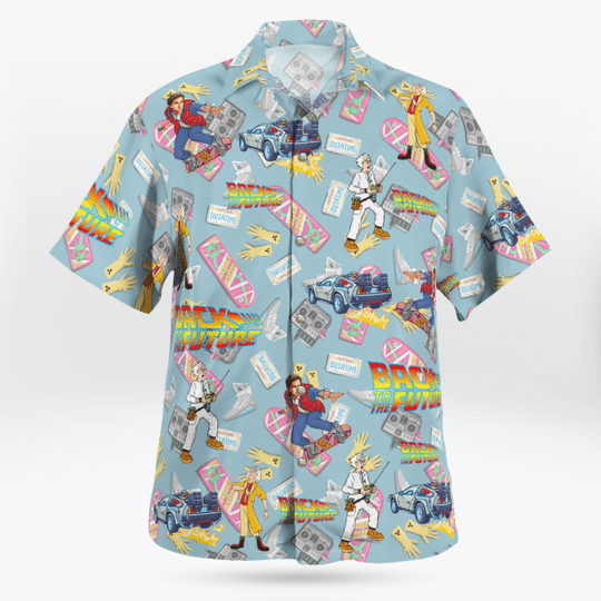 Back To The Future Pattern Hawaiian Shirt1
