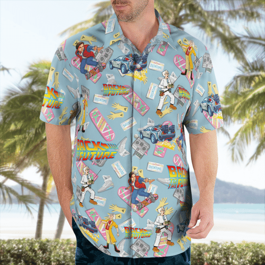 Back To The Future Pattern Hawaiian Shirt2