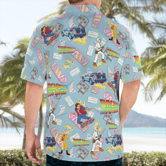 Back To The Future Pattern Hawaiian Shirt3