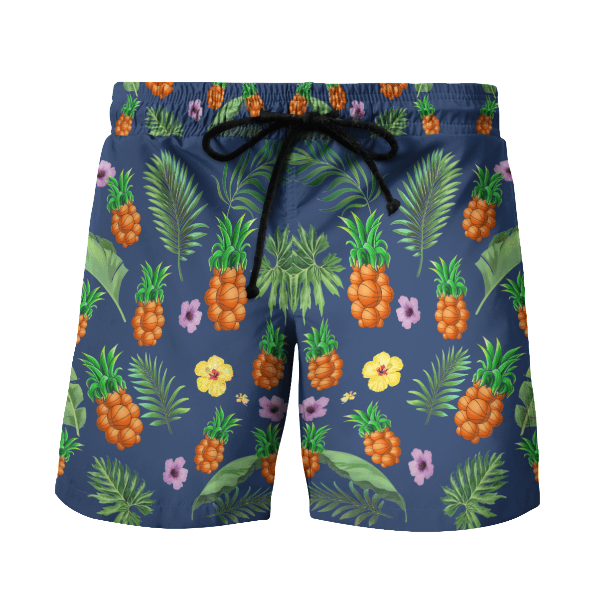 Baseketball pineapple Hawaiian shirt and short 2