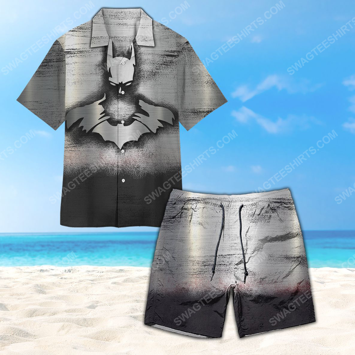 Batman metallic summer vacation hawaiian shirt