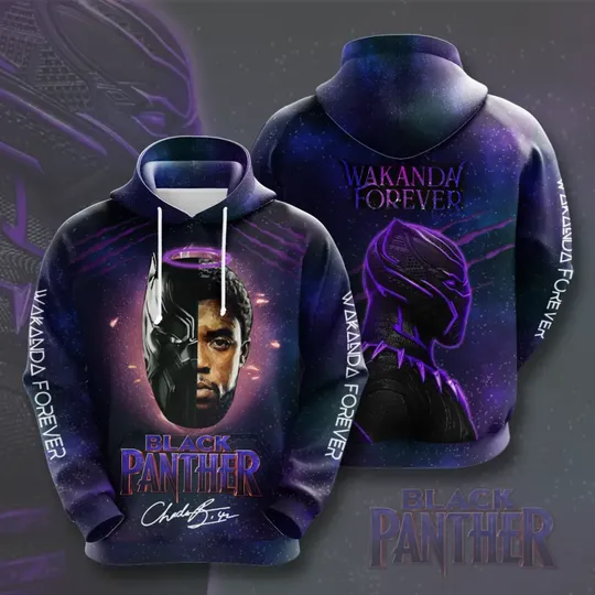 Black Panther Wakanda forever All over print 3d hoodie