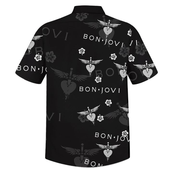 Bon Jovi Button Up Hawaiian Shirt 2