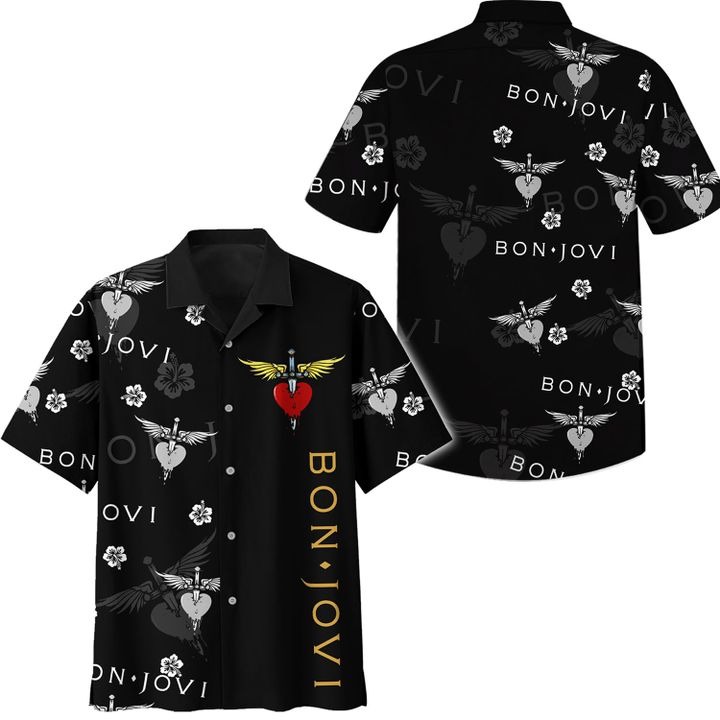 Bon Jovi Button Up Hawaiian Shirt