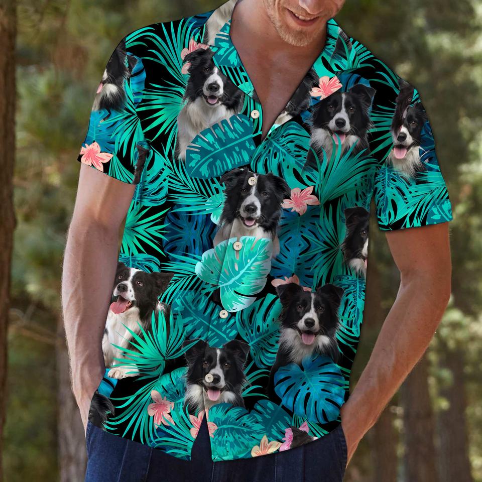 Border collie tropical hawaiian shirt2