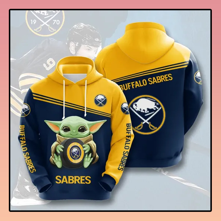 Buffalo Sabres Baby Yoda All over print 3d hoodie2