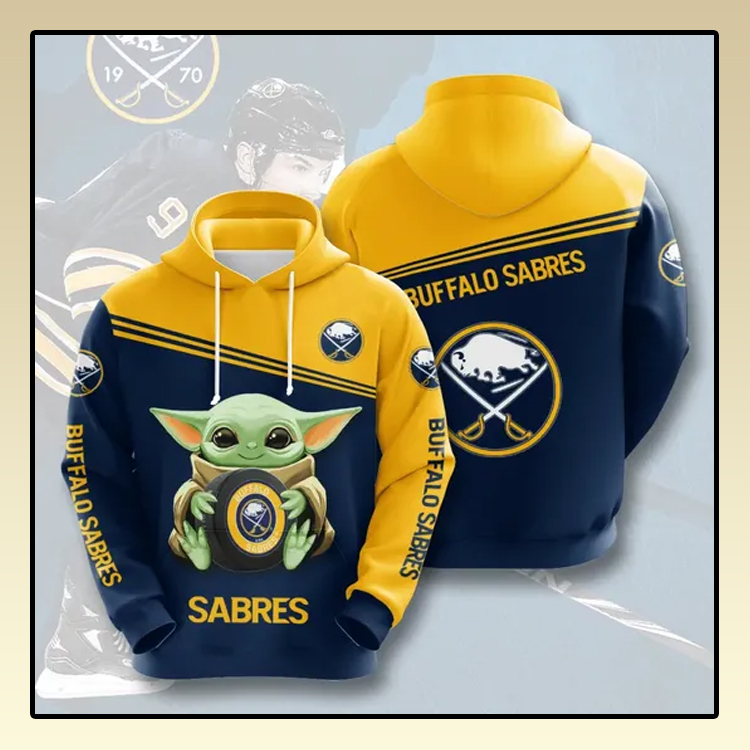 Buffalo Sabres Baby Yoda All over print 3d hoodie3