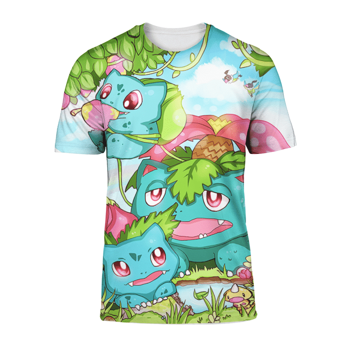 Bulbasaur family 3d t shirt4