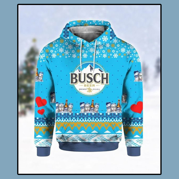 Busch Beer Print Ugly Christmas Hoodie 3D4