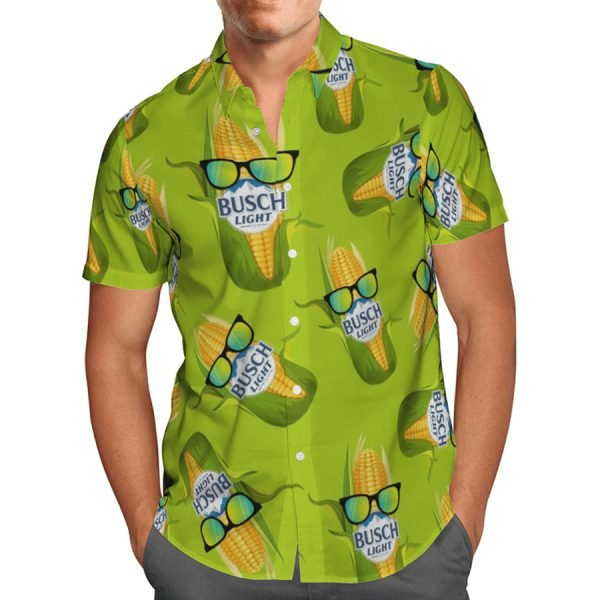 Busch Light Corn Hawaiian Shirt, Beach Shorts - Picture 1