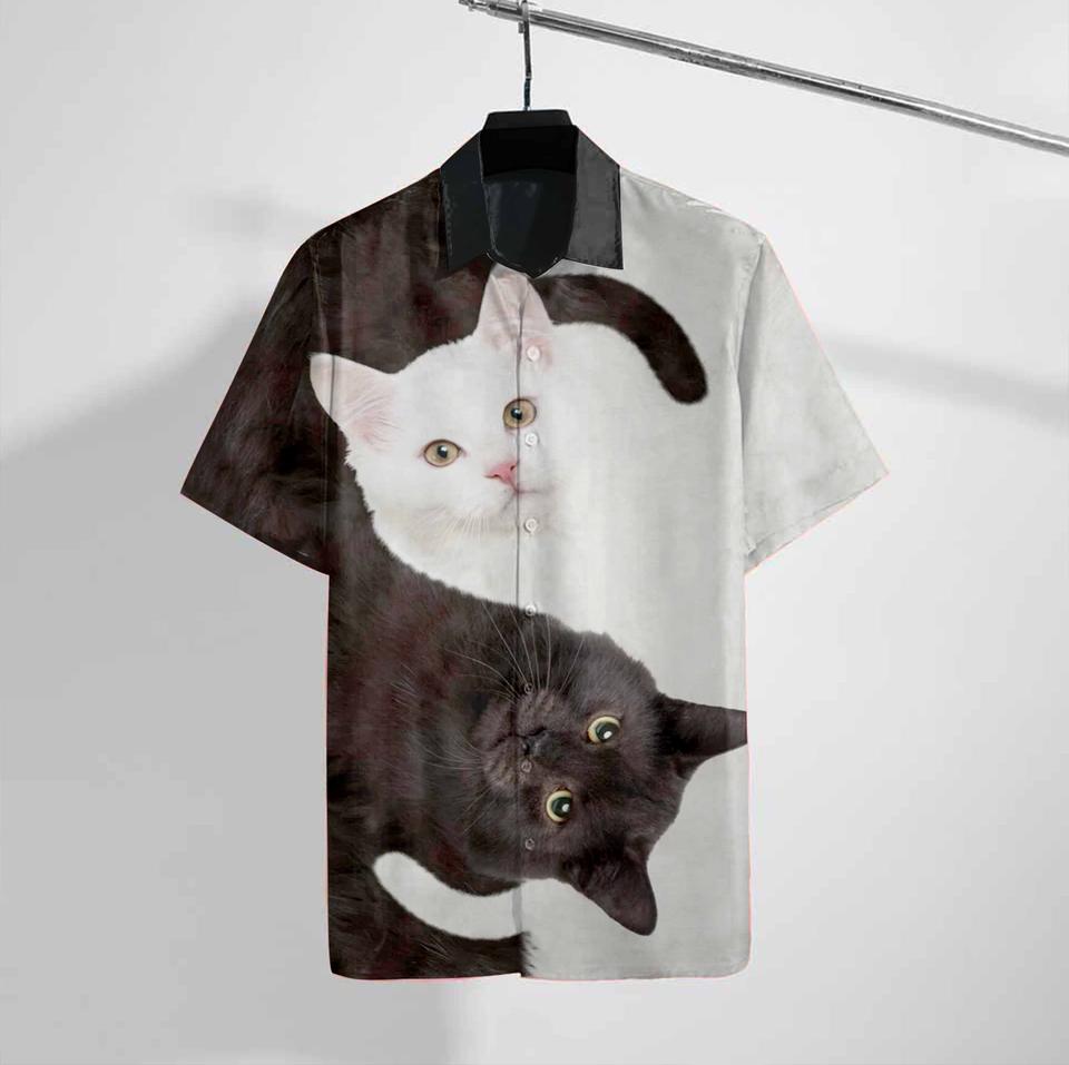 Cat yin yang hawaiian shirt2