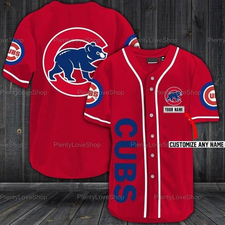 Chicago Cubs Personalized Baseball Jersey Shirt - Red