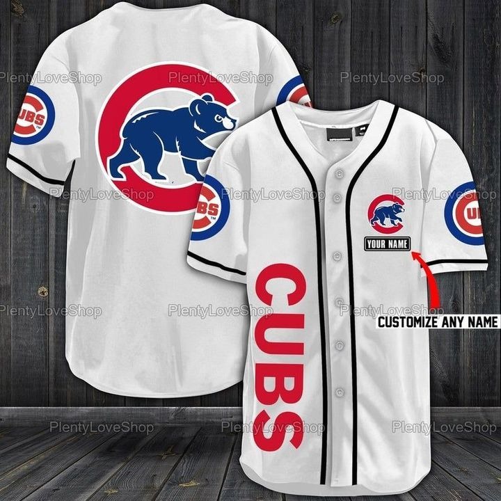 Chicago Cubs Personalized Baseball Jersey Shirt - White