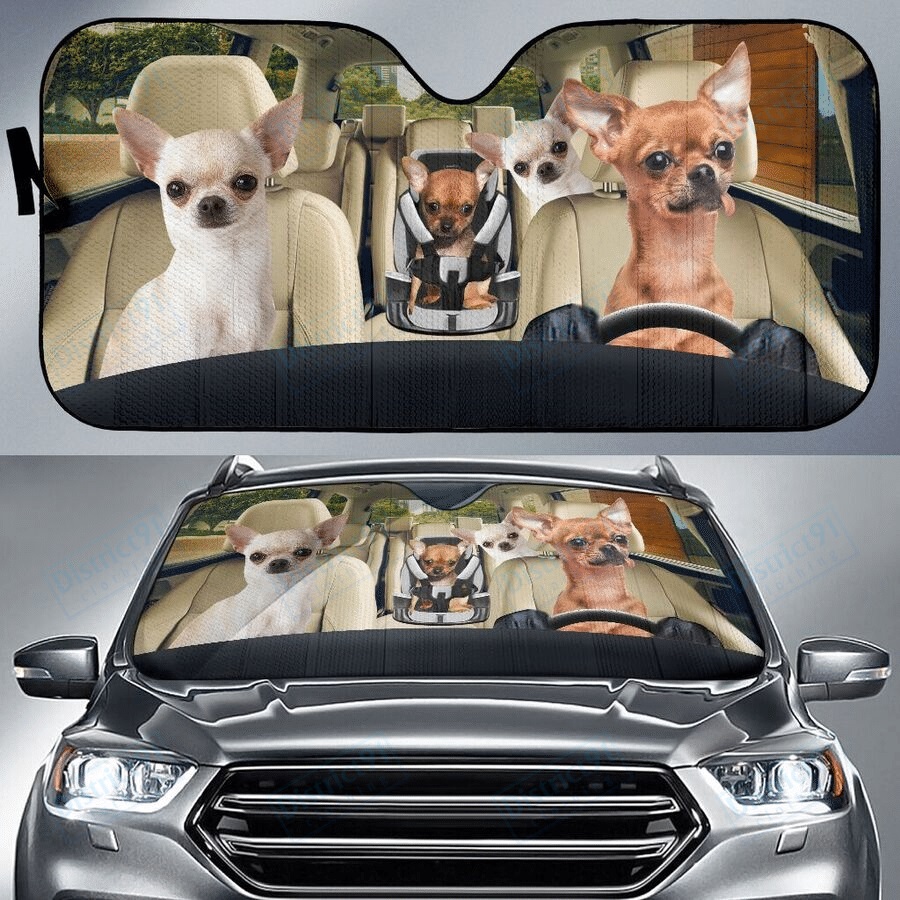 Chihuahua family car sunshade
