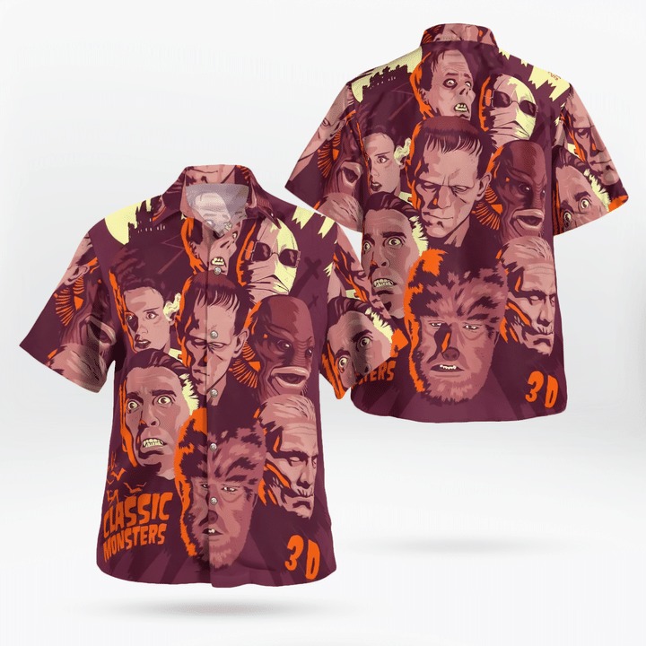Classic Horror Monster Hawaiian Shirt 1