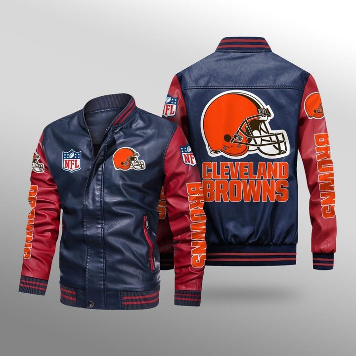 Cleveland Browns Leather Bomber Jacket1