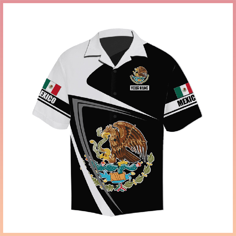 Coat of arms of Mexico Custom Name Hawaiian Shirt And Short3