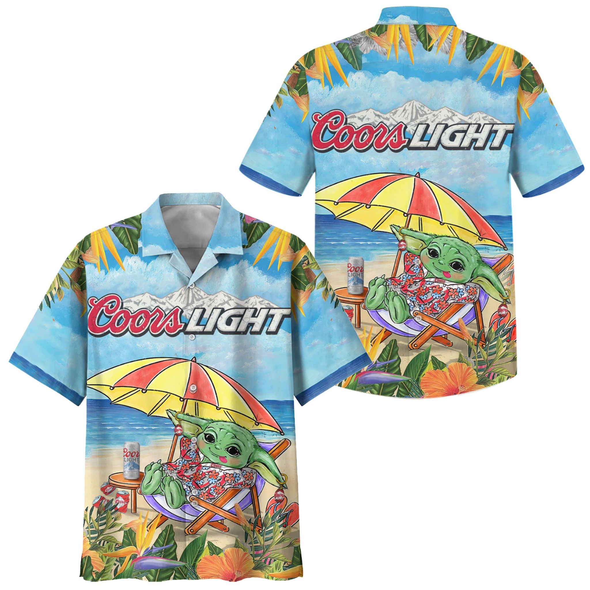 Coors Light baby Yoda hawaiian shirt