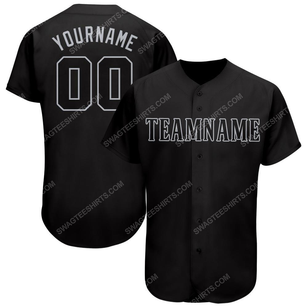 [special edition] Custom team name black gray full printed baseball jersey- maria