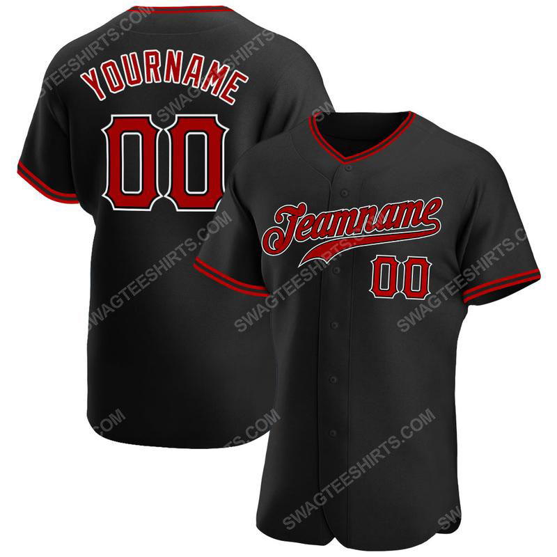 [special edition] Custom team name black red-white full printed baseball jersey- maria