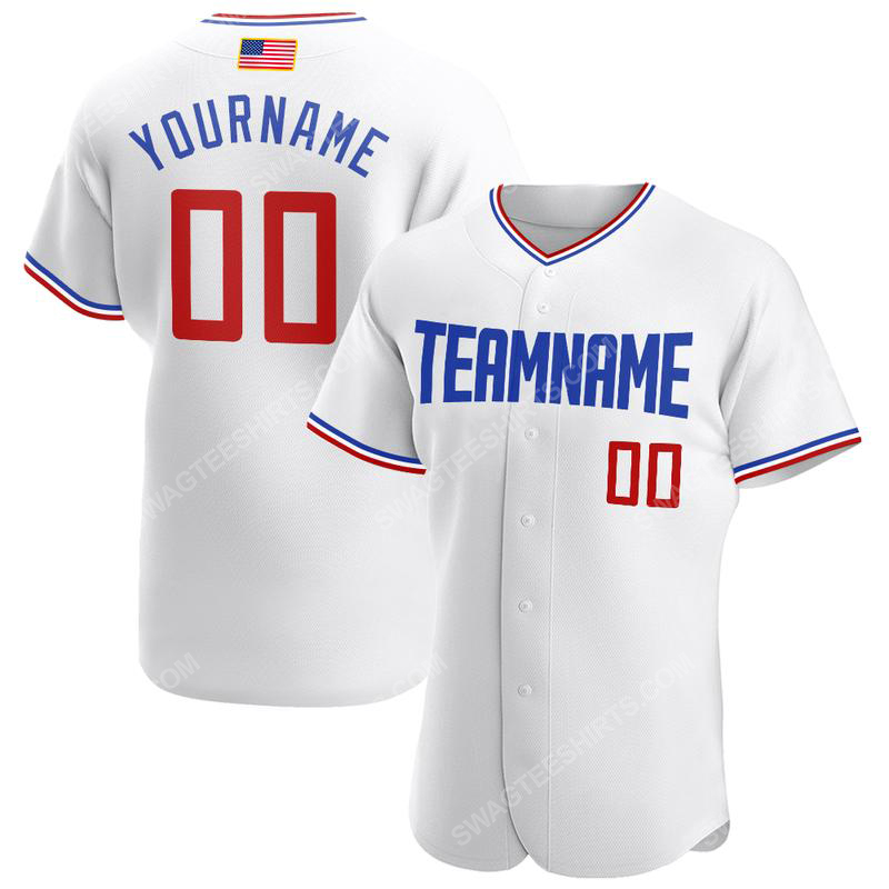 [special edition] Custom team name white red-royal american flag baseball jersey – maria