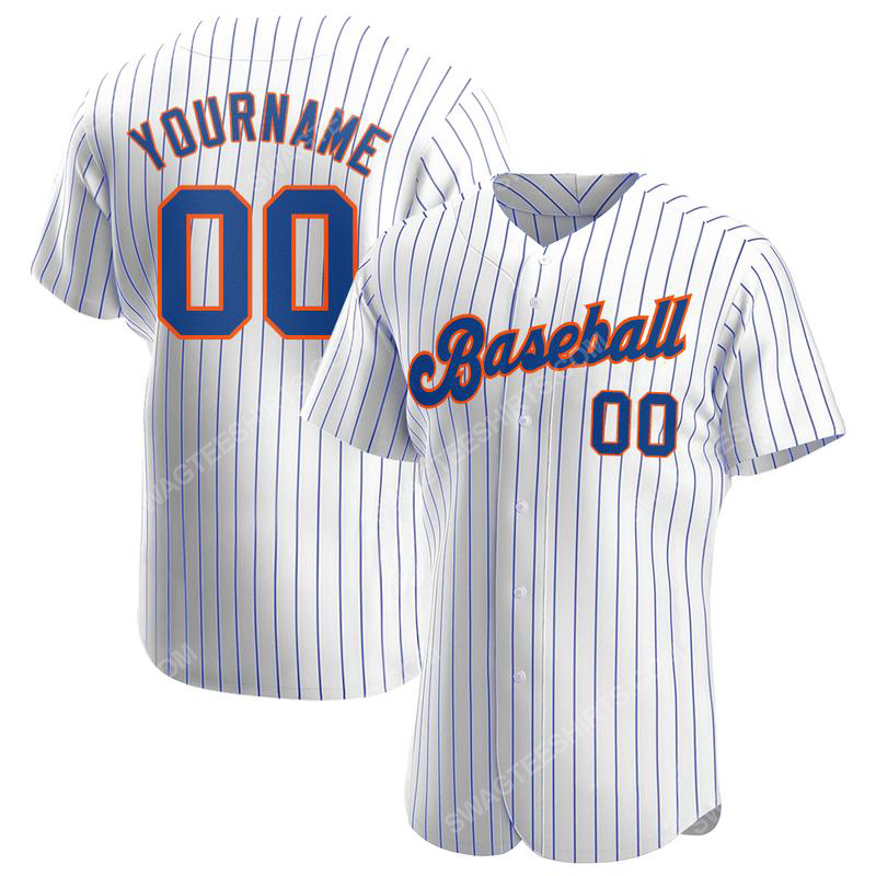 [special edition] Custom team name white royal strip royal-orange baseball jersey – maria
