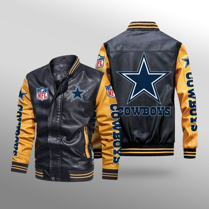 Dallas Cowboys Leather Bomber Jacket2