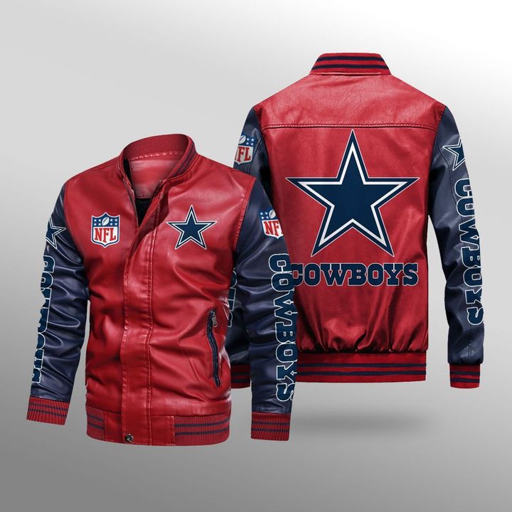 Dallas Cowboys Leather Bomber Jacket3