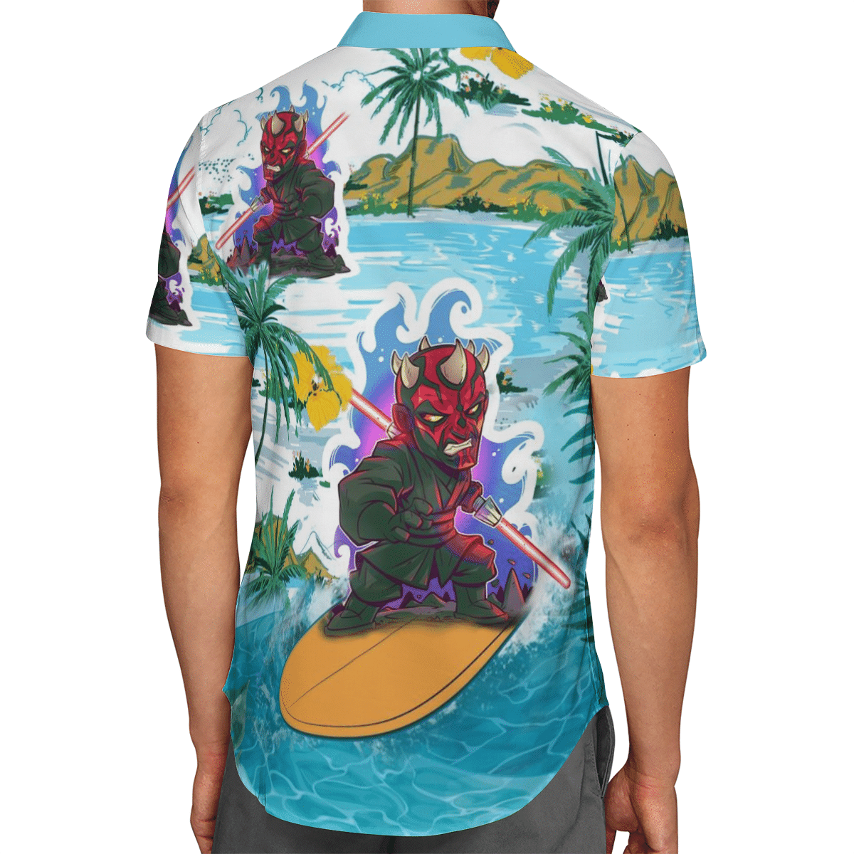 Darth Maul surfing Hawaiian shirt 1