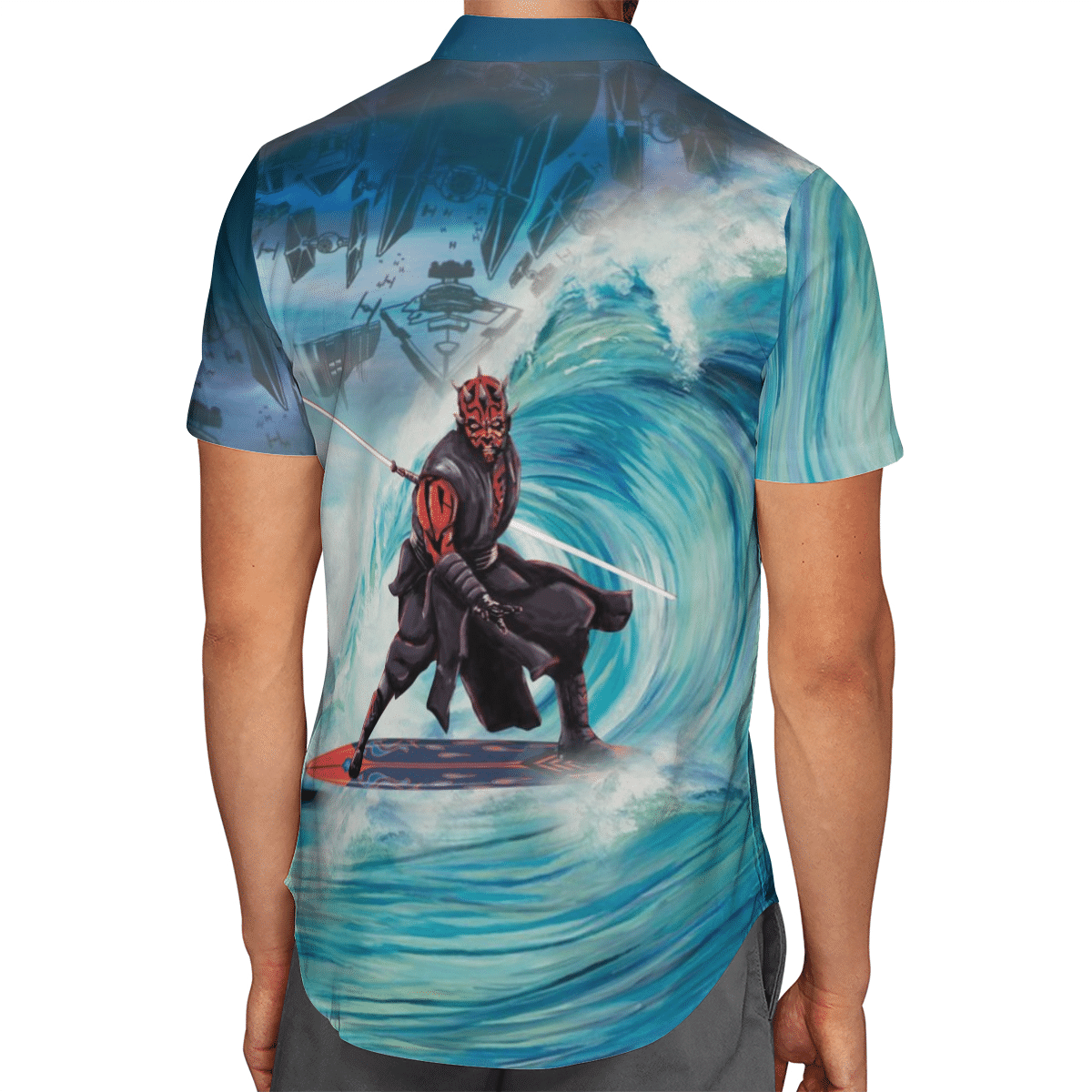 Darth Maul surfing Hawaiian shirt 4