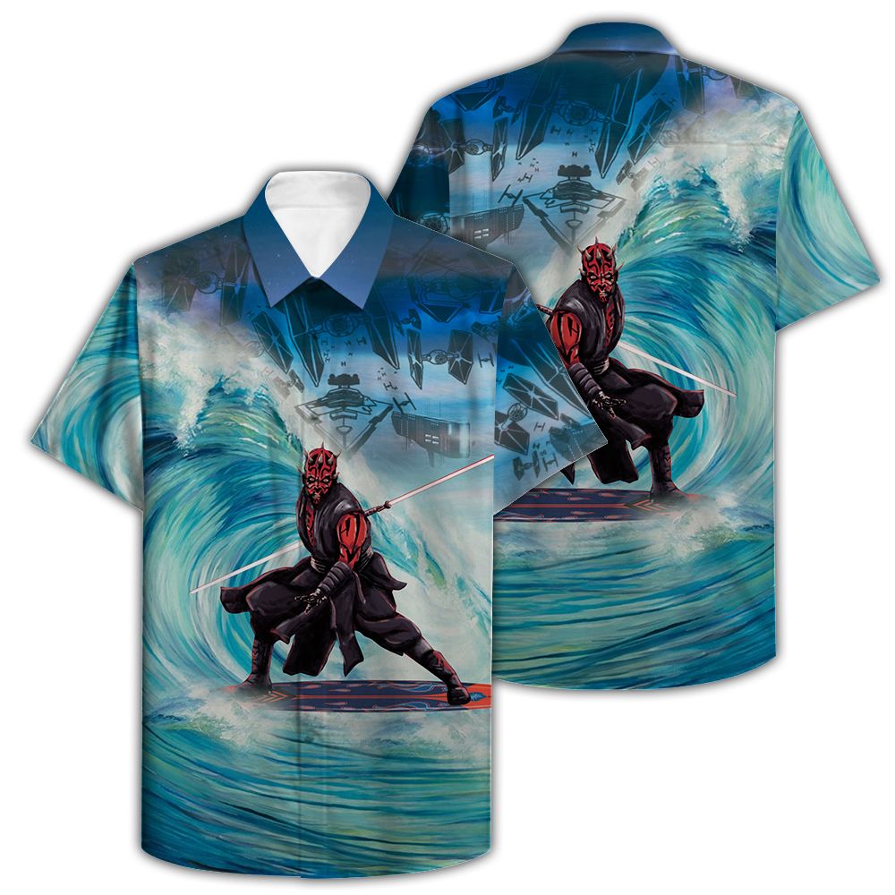 Darth Maul surfing Hawaiian shirt 5