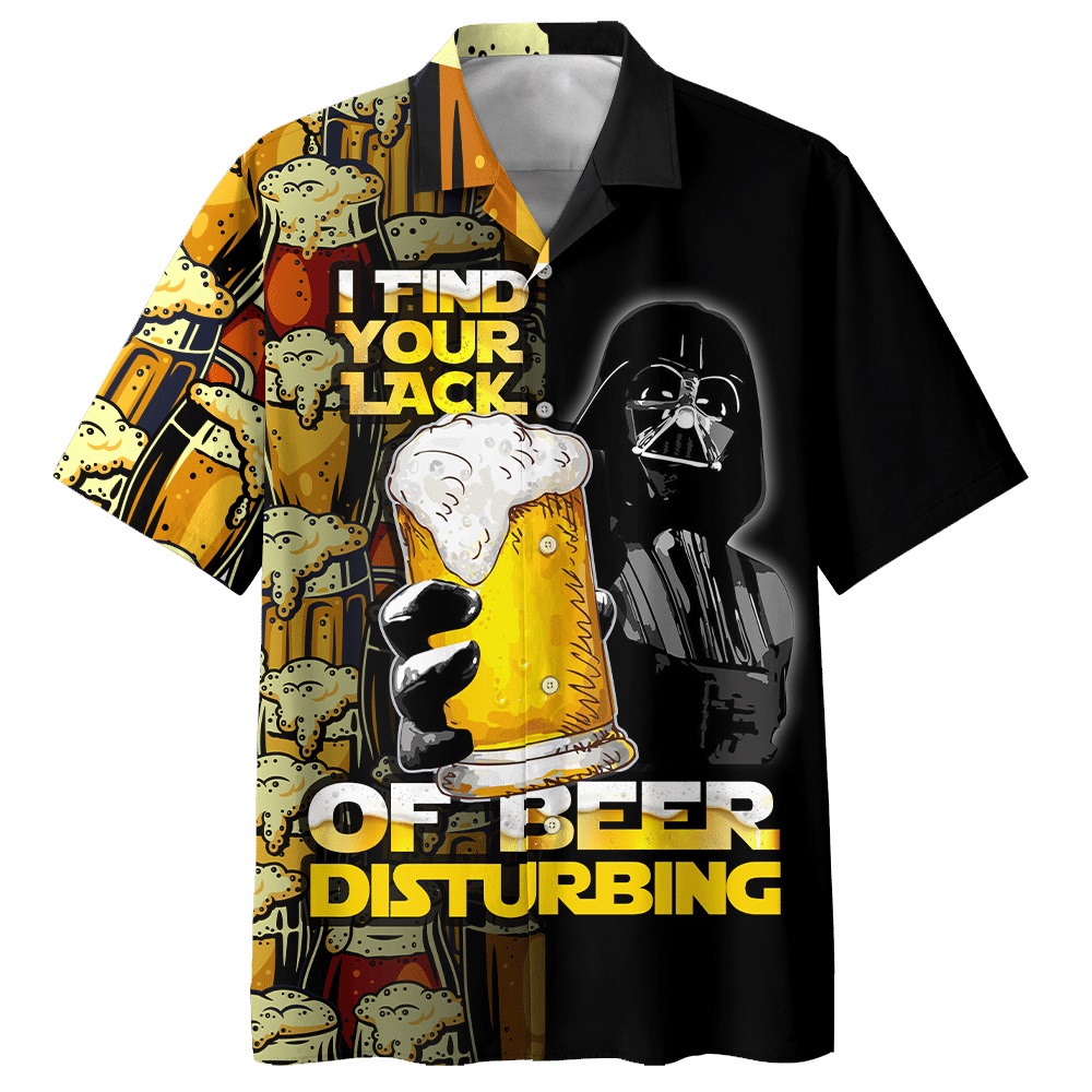 Darth Vader with beer hawaiian shirt