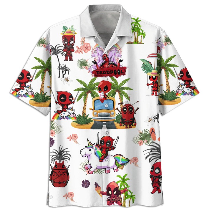 Deadpool Summer Vacation Aloha Hawaiian Shirt 1