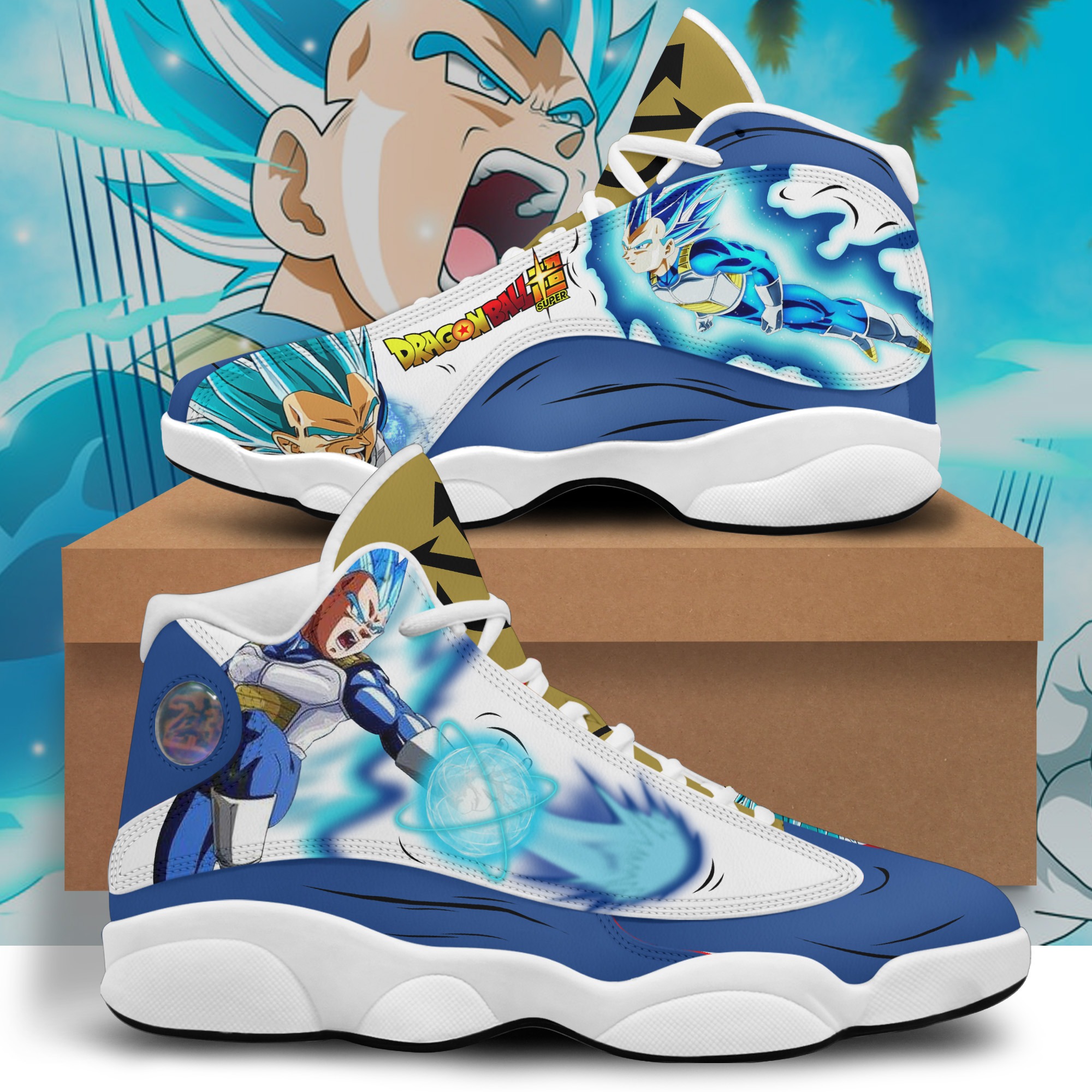 Dragon Ball Z Vegeta Blue Air Jordan 13 Sneaker – Hothot 040821