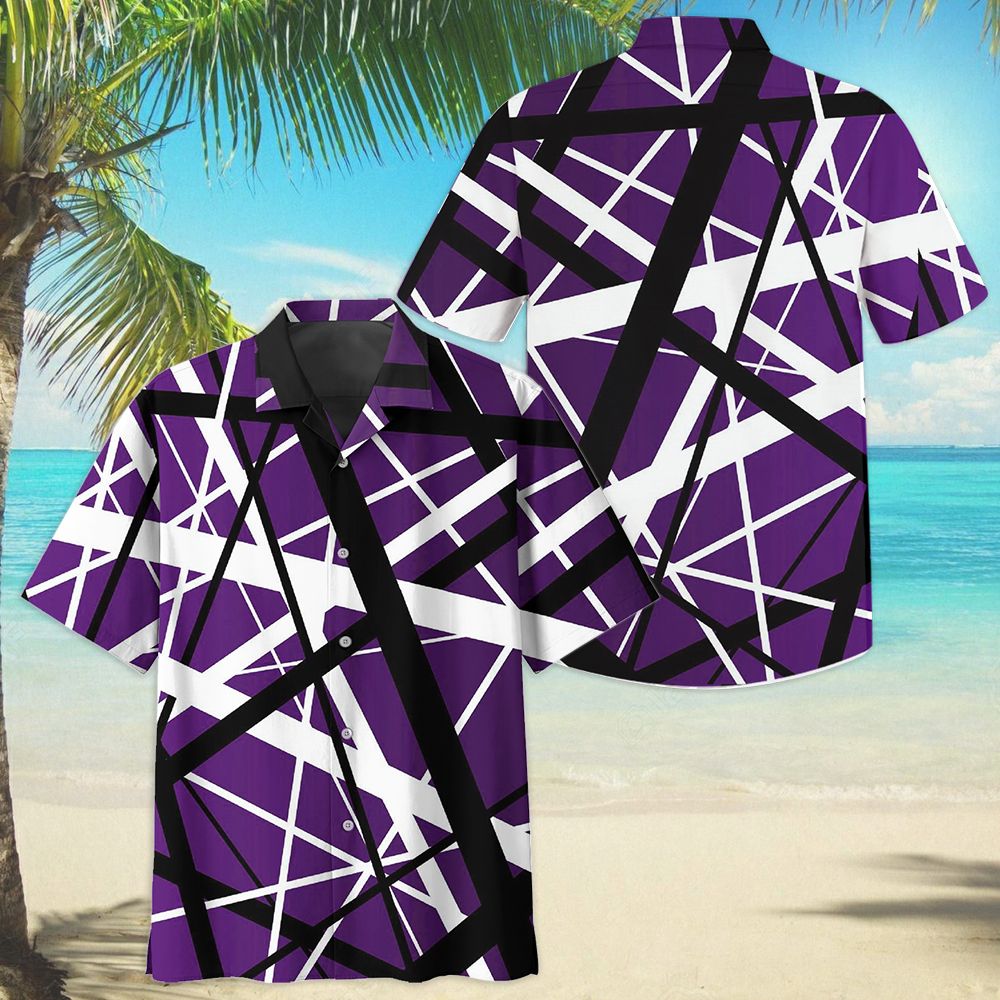 Edie Van Halen purple hawaiian shirt